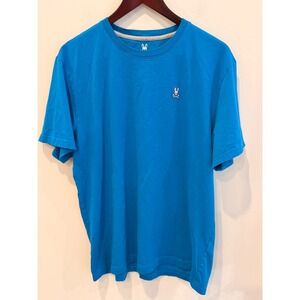 Psycho Bunny Mens Blue Pima Cotton Short Sleeve Logo T-Shirt Size 7 XL